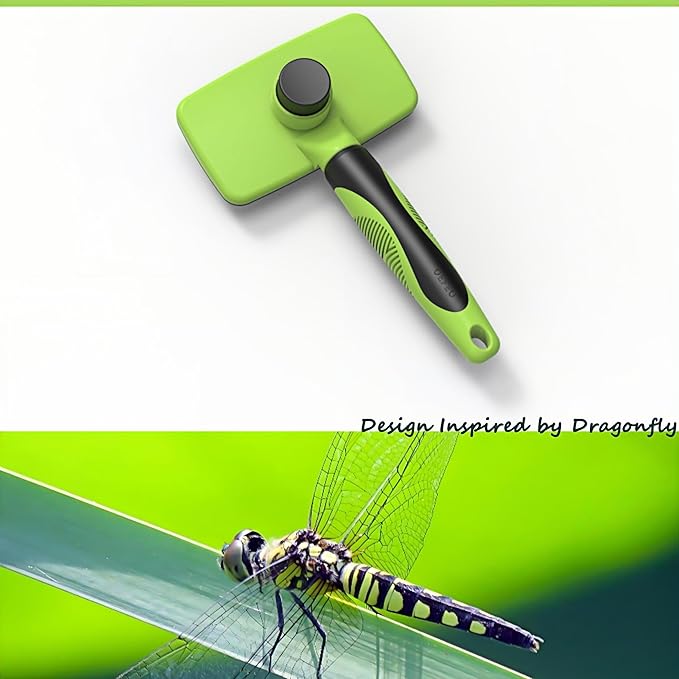 Design Patent Certificated Self Cleaning Slicker Brush for Dogs& Cats, Skin Friendly Grooming Dog& Cat Brush for Shedding and Deshedding, Pet Supplies Accessories,Blue