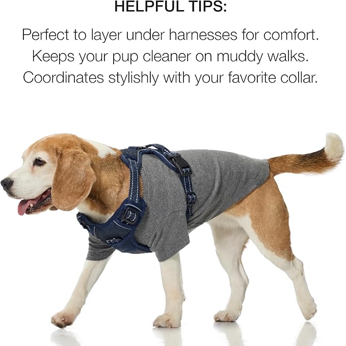 Toby II - The Perfect Tee, 3 Pack Short Sleeve Pet T-Shirt 100% Organic Cotton Tees Clothes for Small, Medium, Large Dogs, Gray Ombre, XX-Large