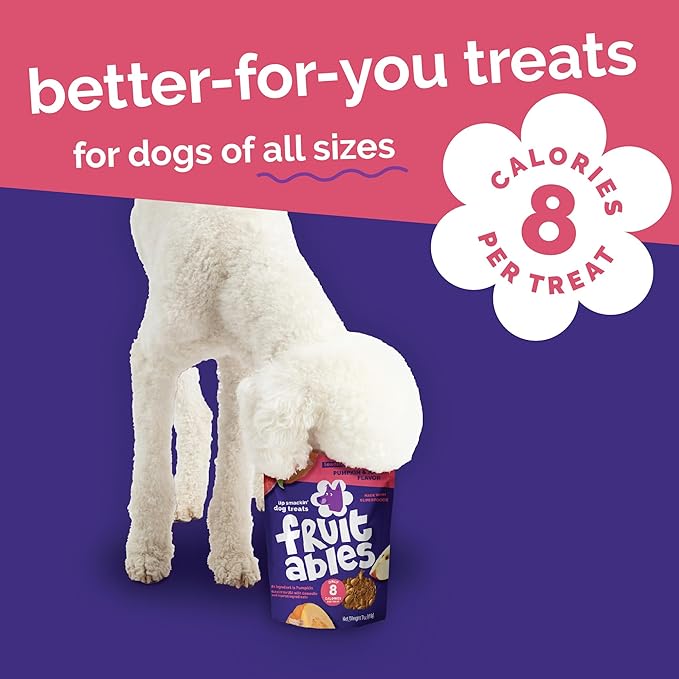 Fruitables Baked Dog Treats, Healthy Pumpkin Treat for Dogs, Low Calorie & Delicious, No Wheat, Corn or Soy, Made in the USA, Pumpkin and Apple Flavor, 12oz