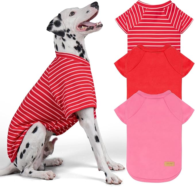 KYEESE 3Pack Dog Sweater Pets Clothes with Sleeves Pullover Dogs Sweatshirt Comfy Pets Sweaters Soft Dog Sweaters for Medium Dogs Girl Stretchy Pet Coat Lightweight Pet Fleece Sweater for Cold Weather