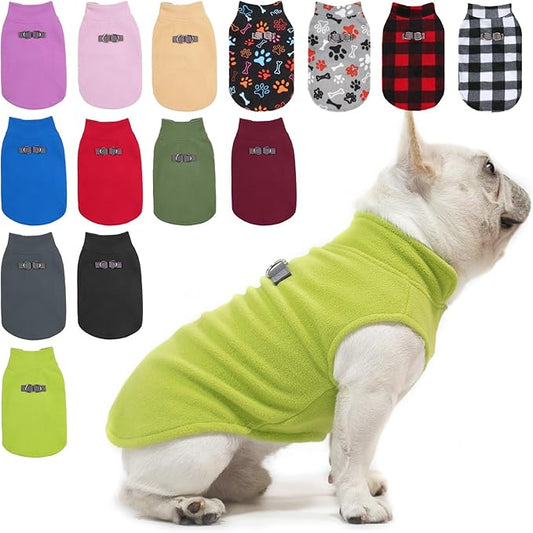 BEAUTYZOO Dog Fleece Vest Sweater Winter Jacket for Small and Medium Dogs with D-Ring Leash Cold Weather Coat Hoodie for XS S M Dogs Boy or Girls