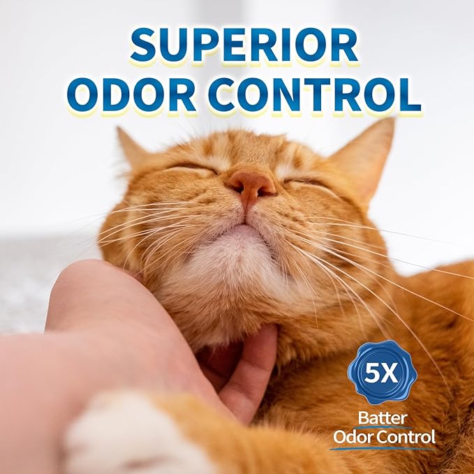 Made4Pets Cat Litter Crystals, Non Clumping Cat Litter Odor Control Kitty Litter Non Clumping No scooping Low Dust, Low Tracking, Lightweight, Dehydrates Waste,– 25.8 lbs (6 x 4.3 lb Packs)