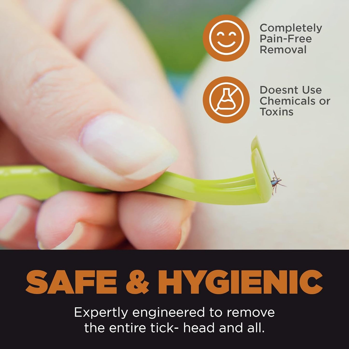 Homesake Tick Removal Tool for Dogs, Cats and Humans | Removes Entire Head & Body | Pain-Free Ticks Remover | 100% Chemical-Free | 2 Packs of 3