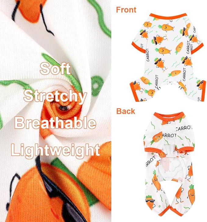 Dog Pajamas for Small Dogs Boy Girl, Dog Clothes Tiny Chihuahua Yorkie Spring Summer Shirt, Cute Puppy Outfit Pjs Jumpsuit Cat Onesie Apparel Pet Clothes