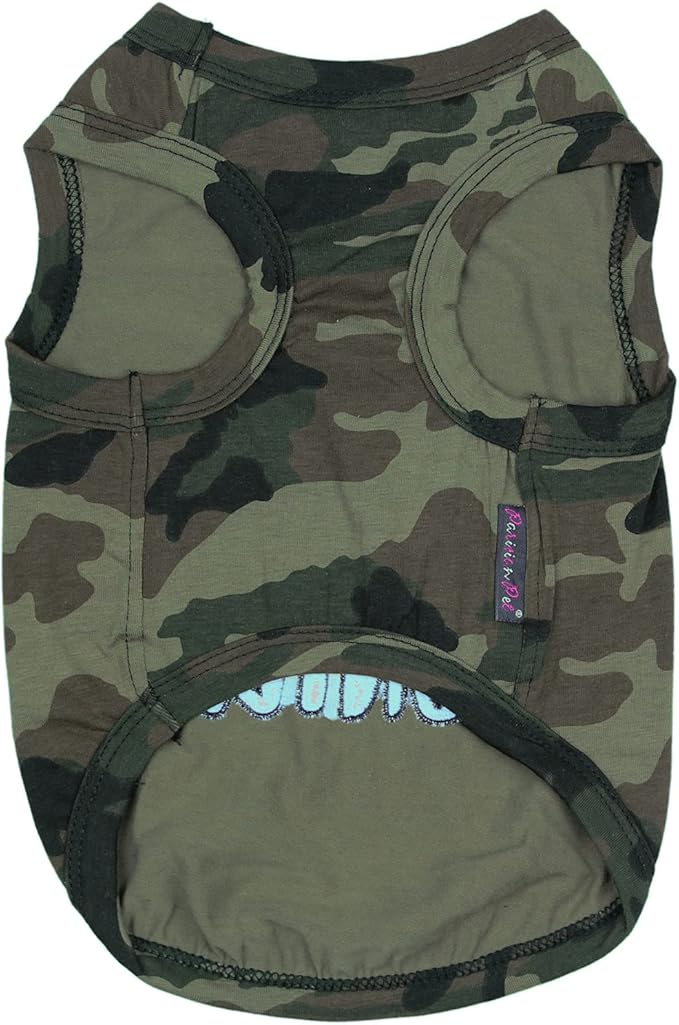 Parisian Pet Embroidered 'Bug Hunter' Tee Shirt - Lightweight Cotton, Sleeveless Pet Vest - Machine Washable Dog Shirt for Large Dogs - L