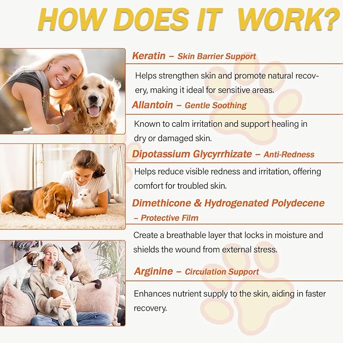 Wound Care Ointment for Dogs & Cats - Antibiotic Wound Ointment for Dogs, Cat Wound Ointment, Hot Spot & Itchy Skin Relief, Vet-Recommended Healing Ointment, 1oz