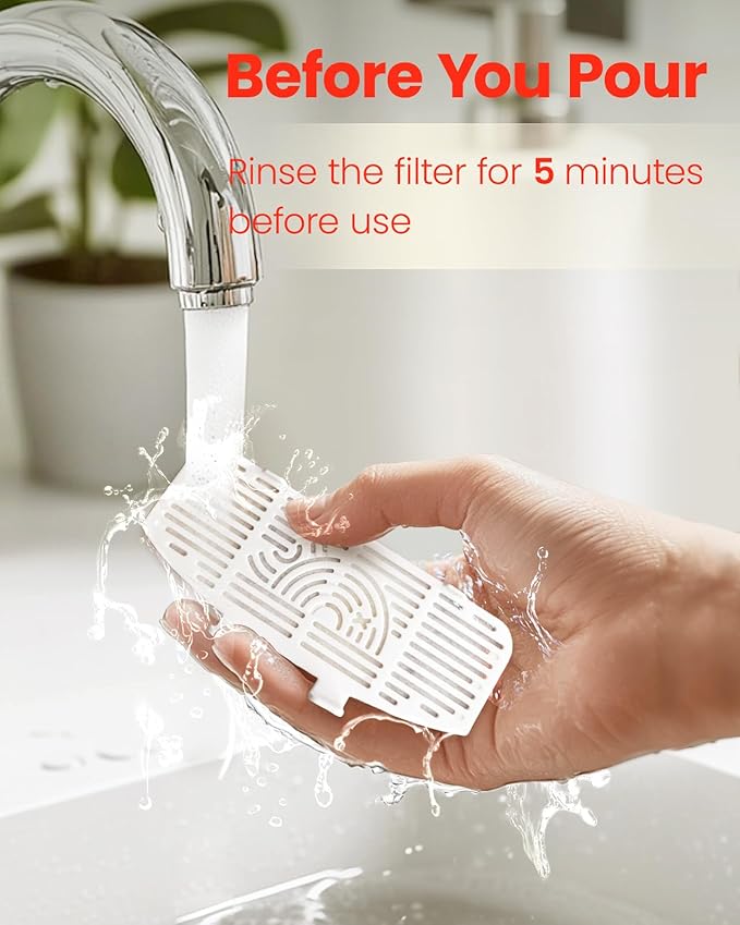 6 Pcs Cat Water Fountain Filters, Pet Fountain Replacement Filters for 3L/100oz Automatic Pet Fountain