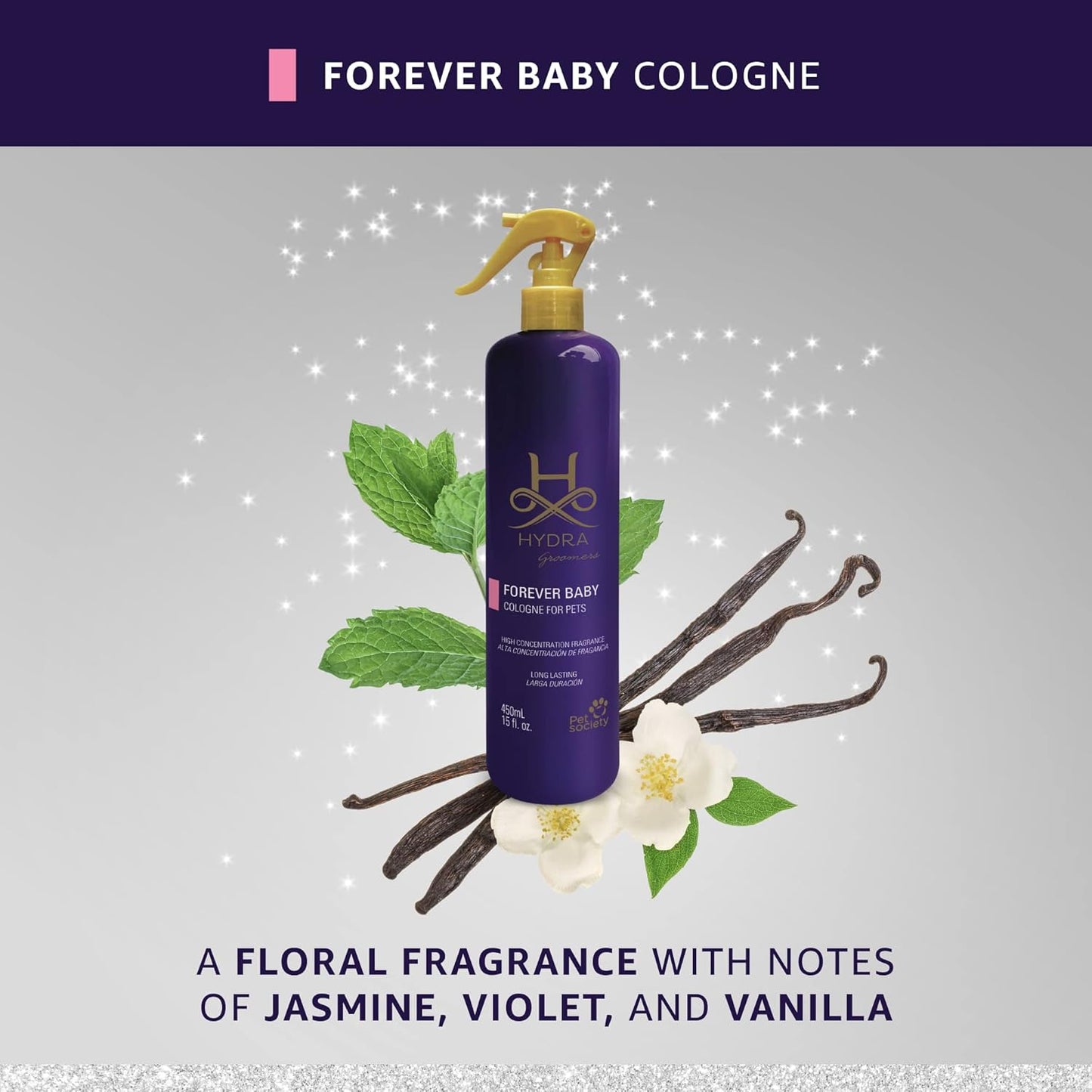 Hydra Forever Baby Pet Cologne, Finishing Cologne for Dogs and Cats, Grooming Spray, 15 FL. OZ