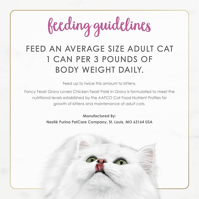 Purina Fancy Feast Gravy Lovers Chicken Feast Pate in Wet Cat Food Gravy - (Pack of 24) 3 oz. Cans