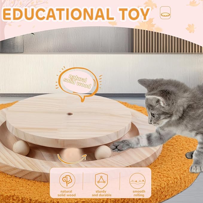 Cat Scratching Post,45'' Tall Scratching Post for Indoor Cats Adults,Cat Scratcher with 3.5Inch Diameter,Sisal Rope,Interactive Ball Toys,Self Groomer Brush for Large Cats Kittens