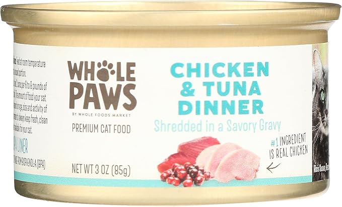 Whole Paws Chicken and Tuna Recipe Cat Food, 3 oz