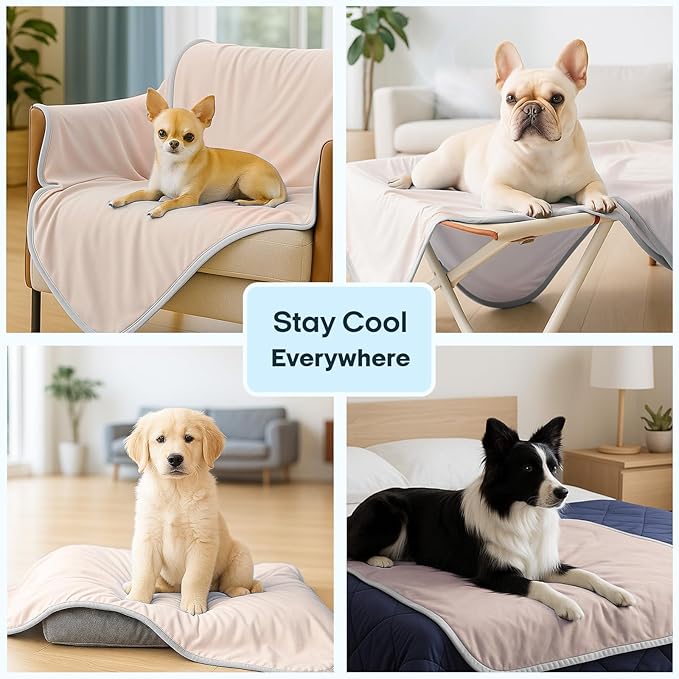 Zonli Premium Cooling Blanket for Dogs-Lightweight Fluffy Pet Throw & Bed Cover,Cooling Mat for Dogs,Cats&Puppies - Breathable,Durable Summer Blanket-Oversized 39"×55" Pet Pad, Machine Washable (PinK)