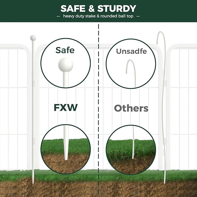 FXW Rollick Unleashed Dog Playpen for Indoor, Yard, RV Camping, 45 inch 16 Panels for Large Dogs, White│Patented