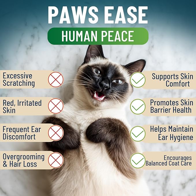 200 Natural Cat Allergy Relief Chews, Cat Itchy Skin Allergy Relief & Immune Support Chews for Seasonal Allergies Cats, Itch Relief for Cats, with Colostrum, Probiotics 1B CFU, Omega-3, Chicken Flavor