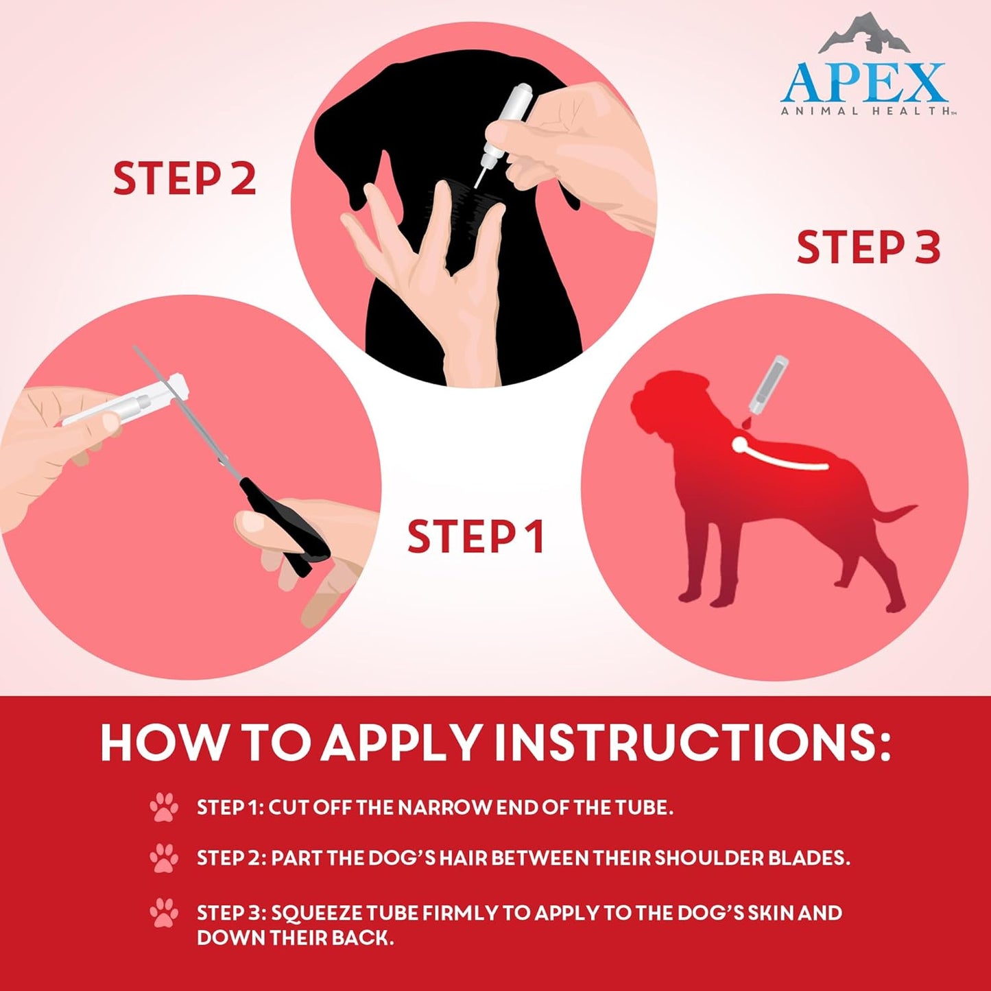 Apex Plus Flea and Tick Prevention for X-Large Dogs (89-132 lbs) | 6-Month Supply | Waterproof, 24-Hour Activation, 30-Day Protection