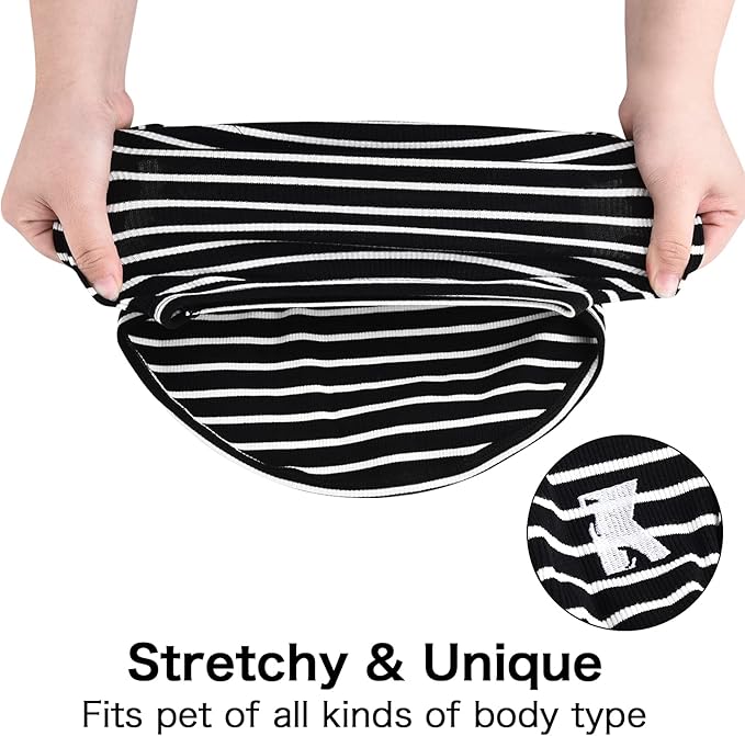 Koneseve Dog Shirt Vest Lightweight Stretchy Dog T-Shirts Soft Cool Shirts Sleeveless Stripe Vests Breathable Clothes for Puppy Kitty Cats Small Medium Large Dogs 2 Pack Black + Grey [ S/Small ]