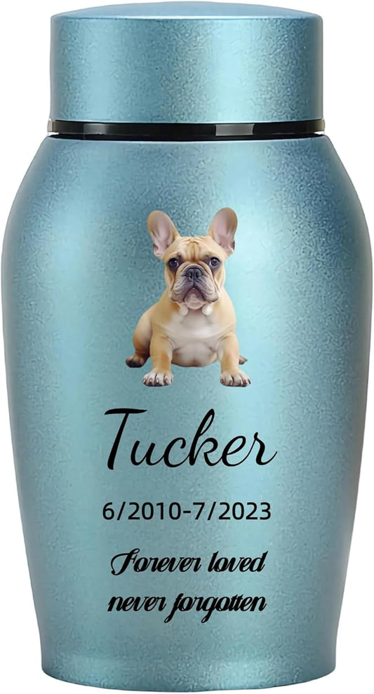 Custom Dog and Cat Urns for Ashes，Personalized Memorials Pet Urn for Ashes ，Custom Pet Name and Photo for Cremation Urns (Cut to Your Pet's Outline)
