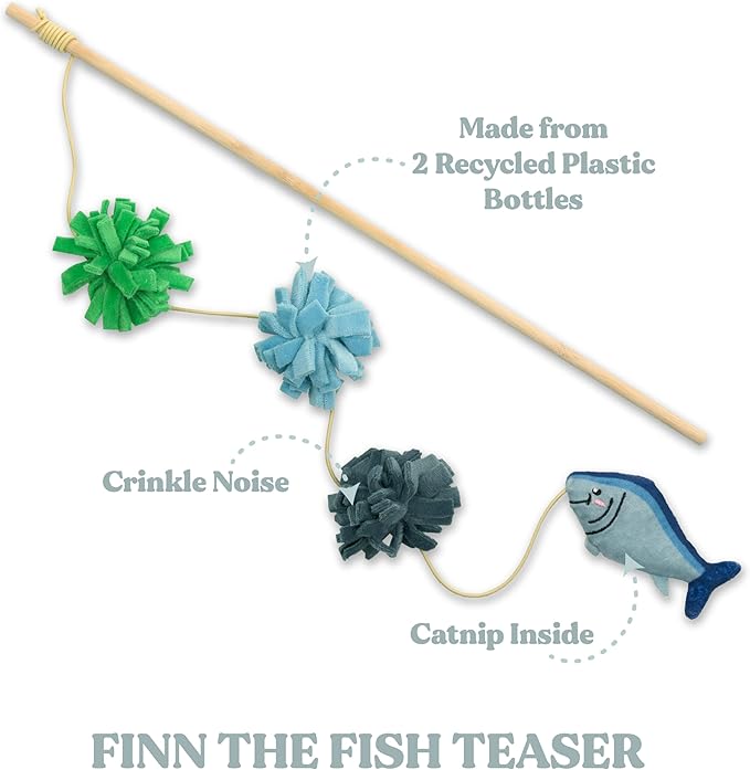 Cat Toys | Plush Toy Fish Teaser Cat Toys for Indoor Cats | Eco Friendly Toy Made from Non Toxic Materials