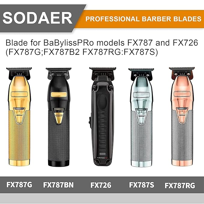 3 Pack FX707Z Replacement Blades Compatible with BaBylissPRO FX787 & FX726 Trimmers, for Outlining Hair Trimmers (FX787) and Trimmers (FX726) -Gold