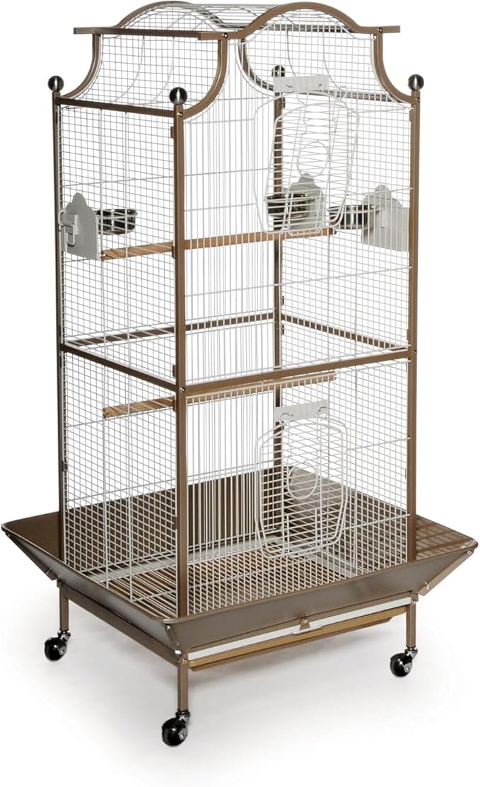 Retro Renaissance Iron Select Bird Cage with Elegant Design, Durable Construction, Easy-Clean Tray Coco