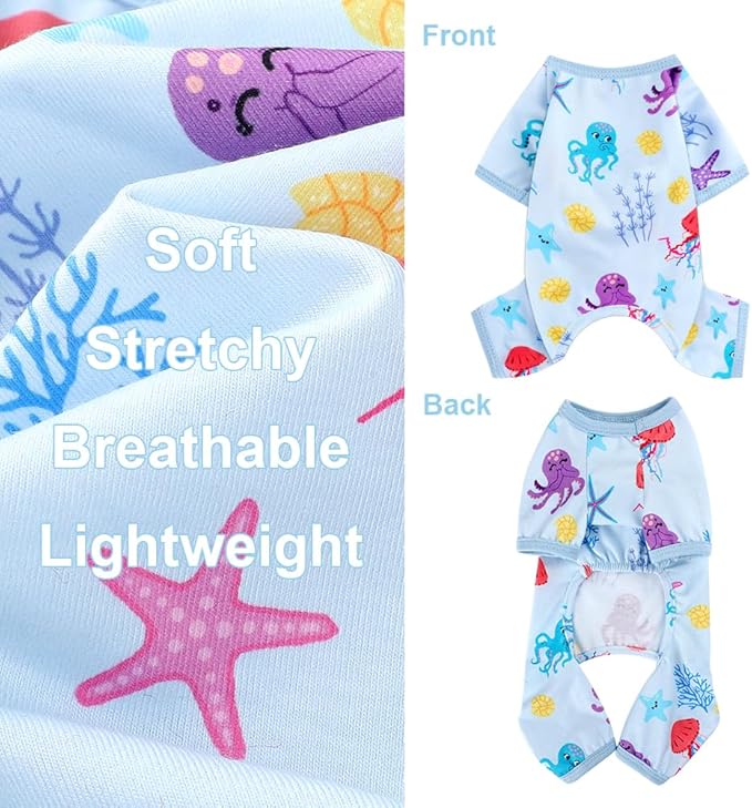 Dog Pajamas for Small Dogs Boy Girl, Dog Clothes Tiny Chihuahua Yorkie Spring Summer Shirt, Cute Puppy Outfit Pjs Jumpsuit Cat Onesie Apparel Pet Clothes