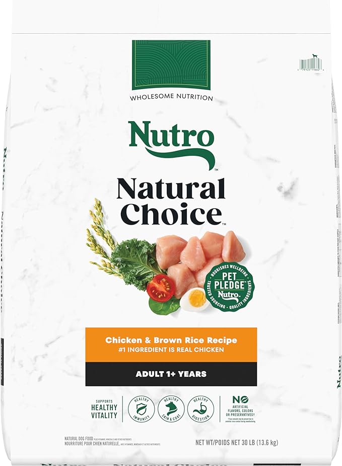 Nutro Natural Choice Adult Dry Dog Food, Chicken and Brown Rice Recipe, 30 lbs.