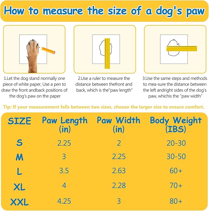 Dog Shoes for Hot Pavement Non-Slip Waterproof Dog Shoes for Medium Dogs Large Size Dogs Easy ON & Off Adjustable Easy-Clean for Beach Outdoor Blue, Size M: (3’’x2.25’’)(L*W)