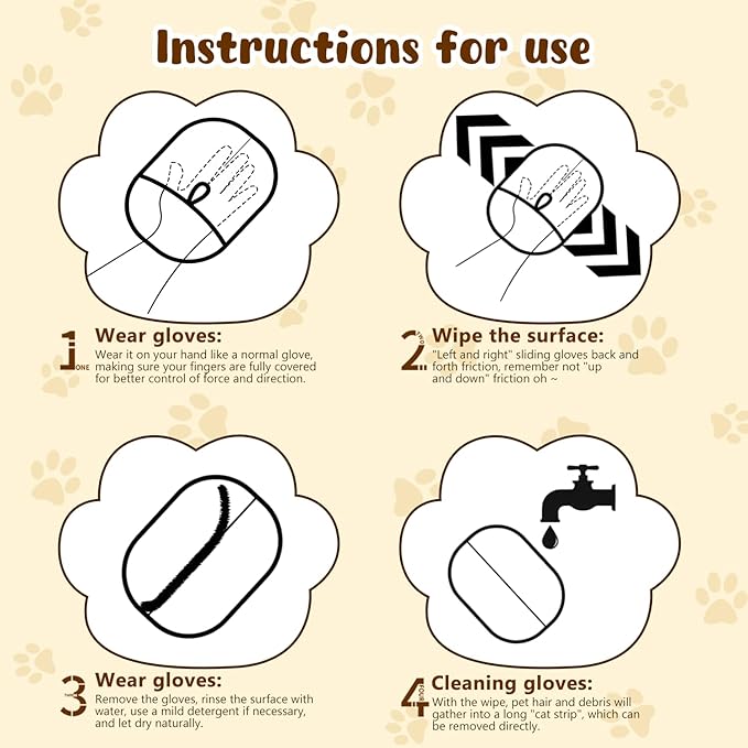 2PCS Pet Hair Removal Glove, 2025 New Upgrade Efficient Grooming Gloves for Pet Hair, Pet Hair Removal Tool for Cats & Dogs, Reusable Cat & Dog Hair Remover for Couch, Furniture, Carpet, Curtain