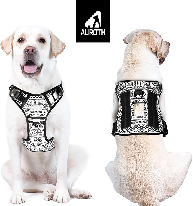 AUROTH Tactical Dog Harness for Large Dogs No Pull Adjustable Pet Harness Reflective K11 Working Training Easy Control Pet Vest Military Service Dog Harnesses