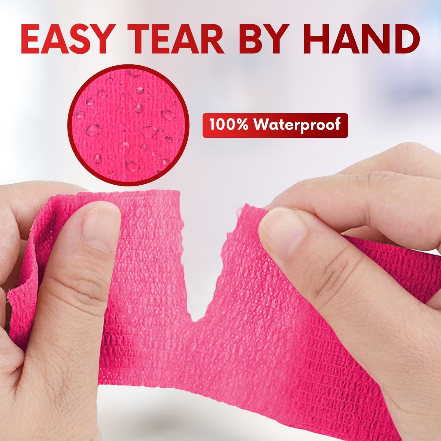 HEALQU Self Adhesive Bandage Wrap – Cohesive Tape for Athletic and Sports 6”x5yd, 12 Rolls - Self Adherent Medical Tape, Flexible, Elastic Bandages Multicolor for Wrist & Ankle Vet Wrap for Dogs.