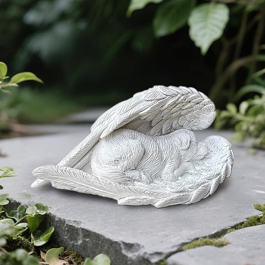 Dog Memorial Gifts for Loss of Dog,Resin Pet Memorial Statues,Forever My Guardian Angel Memorial Gifts(White)
