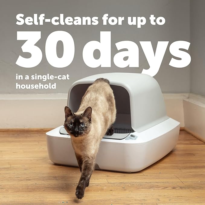 PetSafe ScoopFree Crystal Pro Automatic Self Cleaning Cat Litter Box System – Enclosed Front-Entry – Advanced Odor Control – Includes 1 Disposable Crystal Litter Tray – White (PAL00-18017)