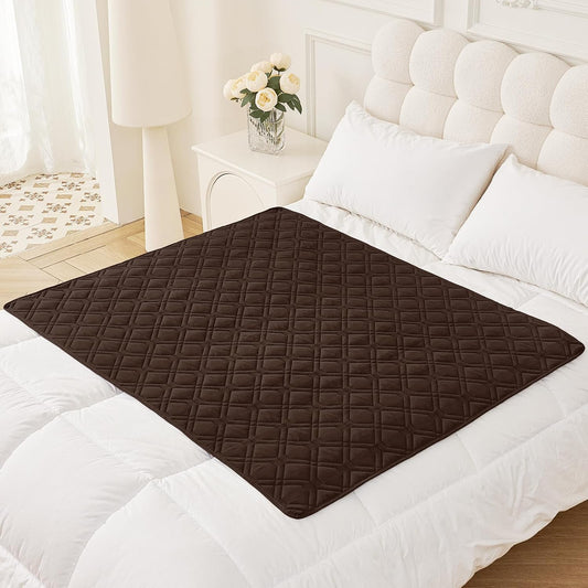 Smiry Waterproof Dog Blanket, 40x50 Inch Soft Pet Bed Cover Reversible, Washable Sofa Couch Furniture Protector for Small Medium Large Dog Puppy Cat, Geometric, Chocolate/Dark Grey