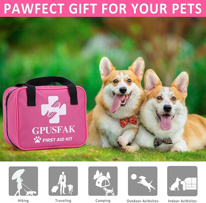 136pcs Dog First Aid Kit - Pet First Aid Kit for Dogs and Cats Pet First Aid Supplies for Car Traveling Home