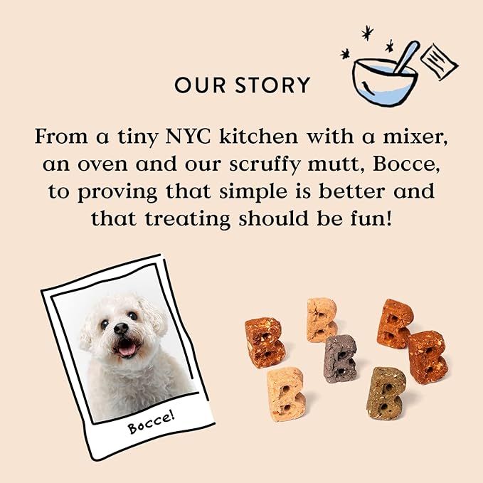 Bocce's Bakery Dailies Good Hair Dog Treats for Skin & Coat Support, Wheat-Free Dog Treats, Made with Real Ingredients, Baked in The USA, All-Natural Soft & Chewy, Salmon Recipe, 6 oz