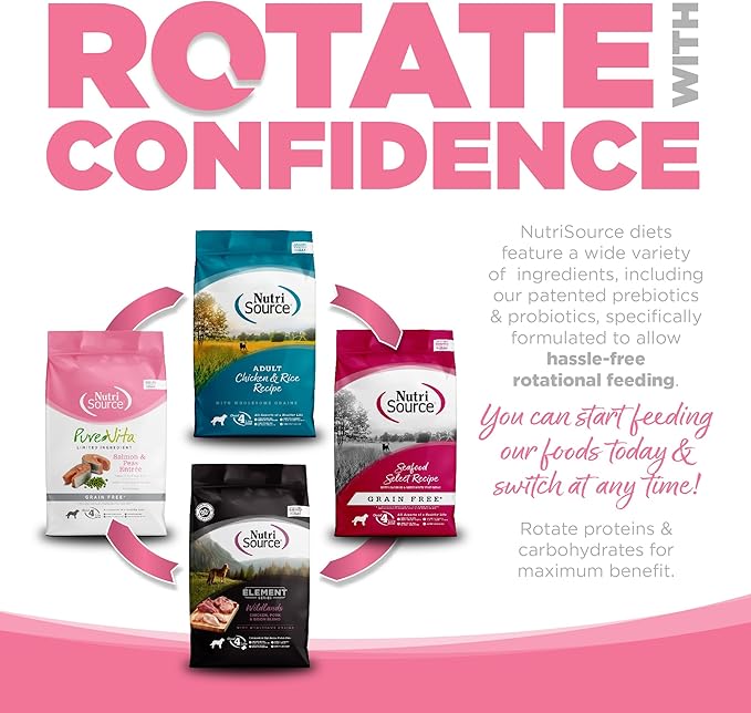 NutriSource Pure Vita Limited Ingredient Grain Free Dry Dog Food, Salmon and Peas, 12LB