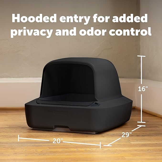 PetSafe ScoopFree Crystal Pro Automatic Self Cleaning Cat Litter Box System–Enclosed Front-Entry – Advanced Odor Control – Includes 1 Disposable Crystal Litter Tray – Black (ZAL00-18159)