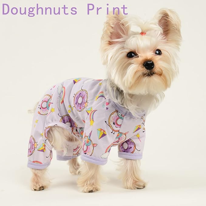 Dog Clothes for Small Dogs Boy Girl, Dog Pajamas Tiny Chihuahua Yorkie Spring Summer Shirt, Cute Puppy Outfit Pjs Jumpsuit Cat Onesie Apparel Pet Clothes