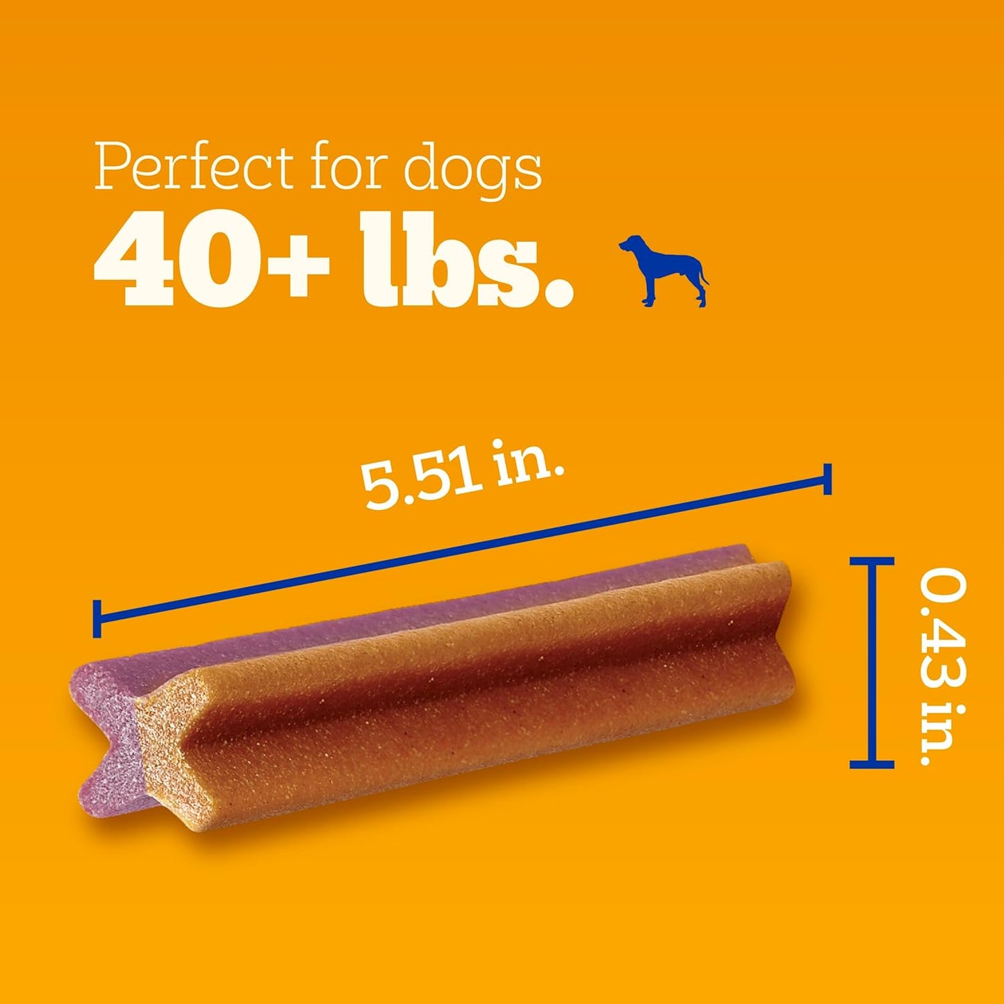 Pedigree Dentastix Dual Flavor Large Breed Dog Treats, Bacon & Chicken, 1.47 lb. Bag (32 Treats)