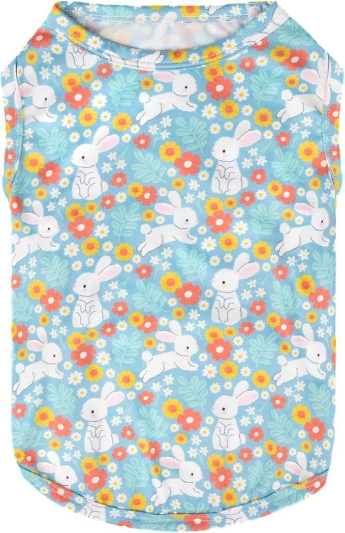 CuteBone Dog Shirts 2-Pack St.Patrick's Day & Easter Soft Pet Clothes Breathable Summer Vest for Small Puppy and Stretchy Cat Apparel 2BX12S