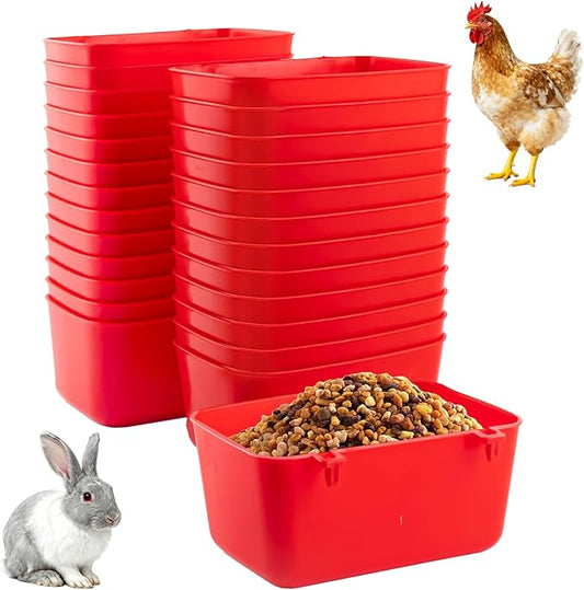 26 PCS Chicken Feeder Cups, 18 OZ Cage Cups for Chickens, Hanging Rabbit Feeder Waterer Cups, Plastic Birds Feeders for Pet Bunny Gamefowl Poultry Parrot