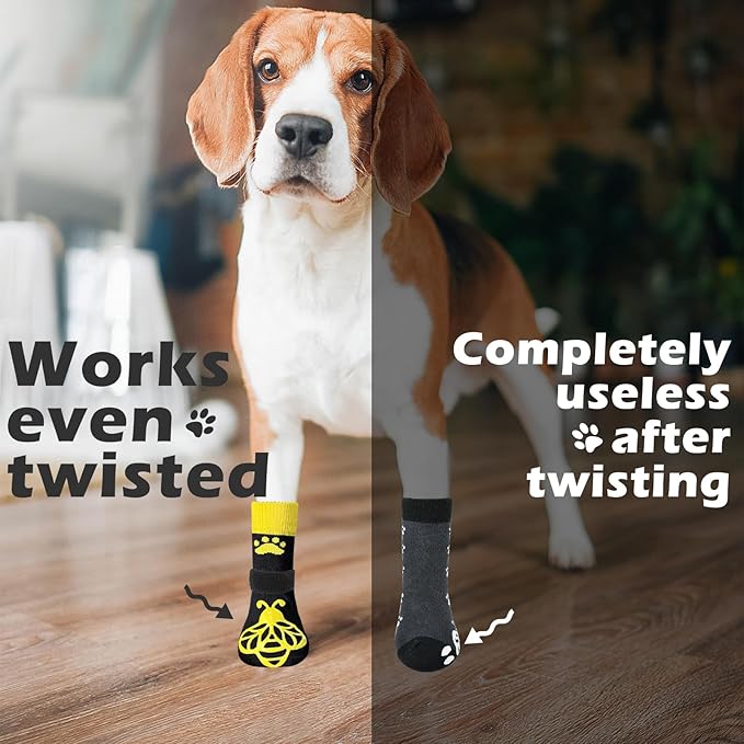 EXPAWLORER Anti Slip Dog Socks to Prevent Licking Paws, Dog Shoes for Hot Pavement, Dog Booties for Small Medium Large Senior Dogs, Traction Control Dog Boots & Paw Protectors for Hardwood Floors