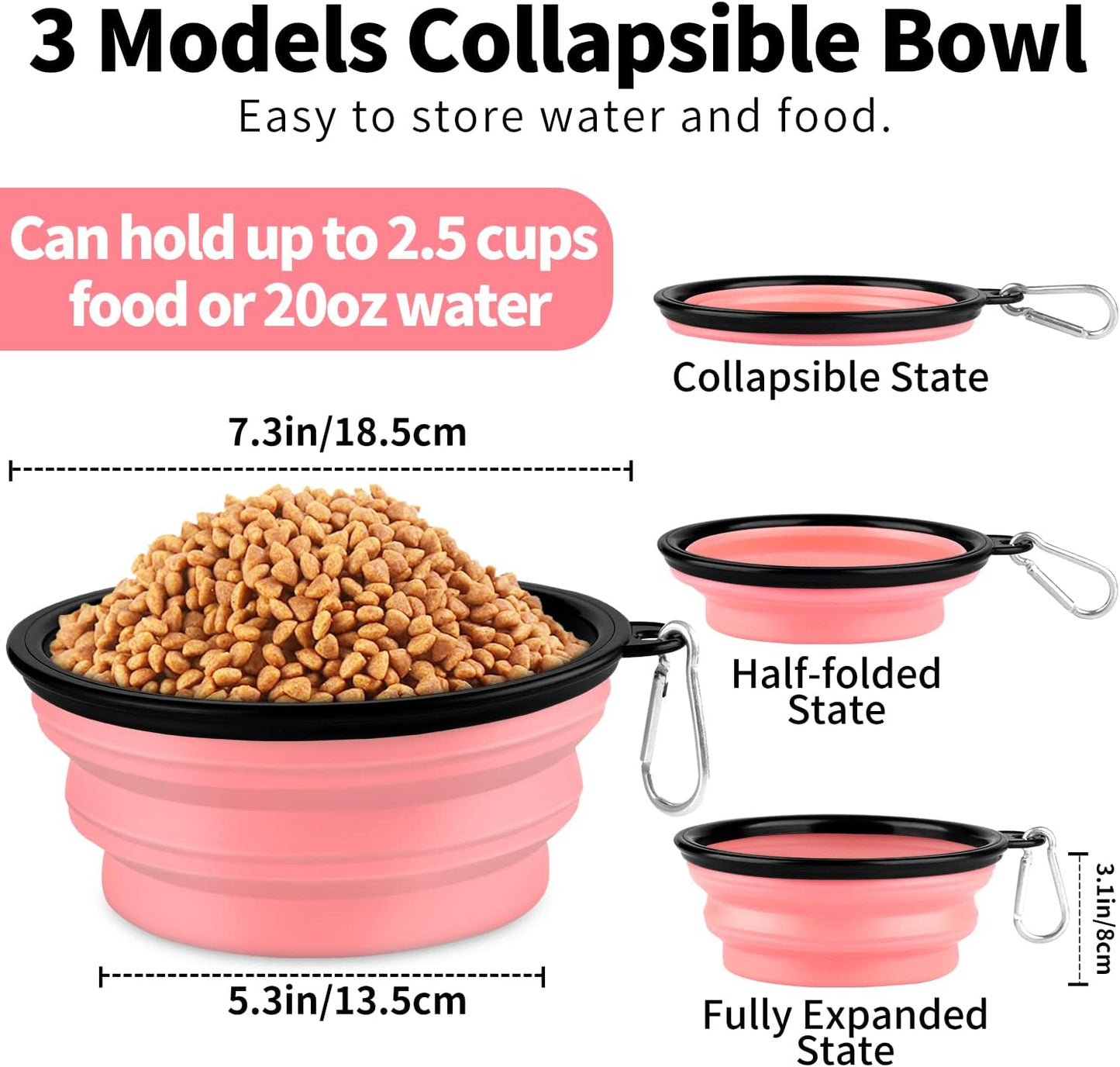 Collapsible Dog Bowl, Lightweight and Portable, Ideal for Camping, Hiking, and Outdoor Use