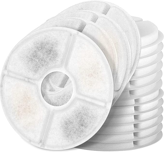 Cat Water Fountain Filters, Pack of 16 Replacement Filter Fit for 81oz/2.4LCat Pet Fountain, 3 Filtration System