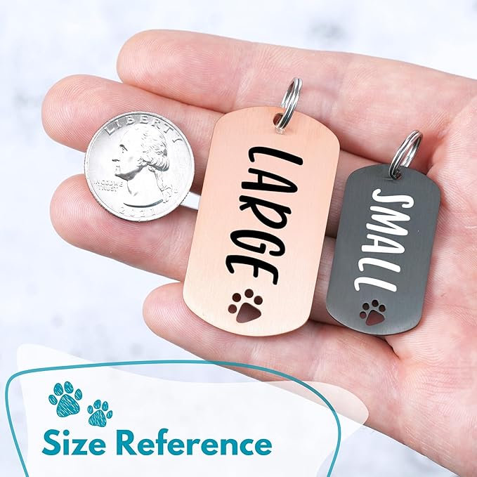 Ultra Joys Dog Tags Personalized for Pets - Hollow Paw Custom Pet ID Tag - Engraved Dog Tag for Small, Large Dogs - Small Military Dog Tag in Black