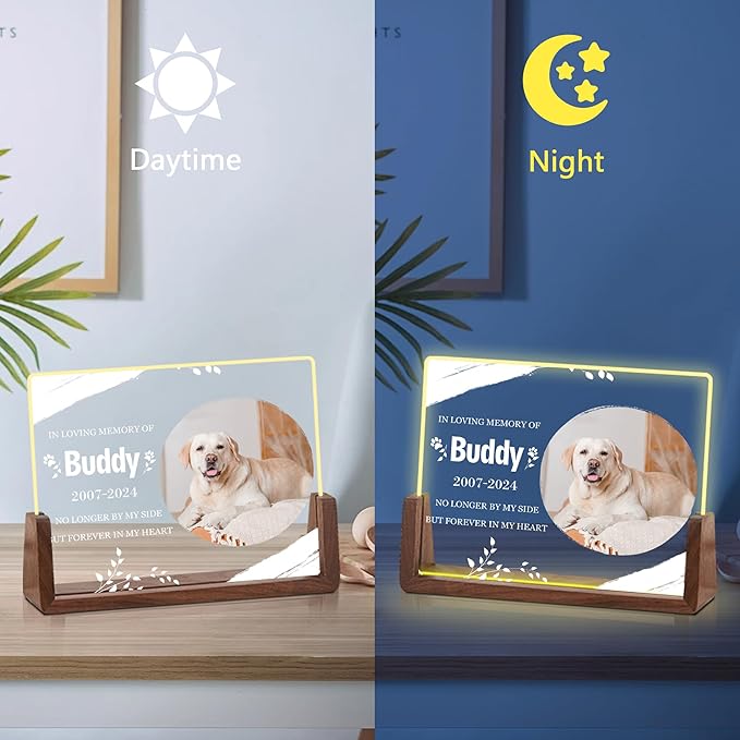 Custom Dog Memorial Gifts for Loss of Dog, Pet Sympathy Gifts, Customized Dog Passing Away Acrylic Plaque with Photo, Loss of Dog Sympathy Gift, Personalized Christmas Birthday Gifts for Pet Lover