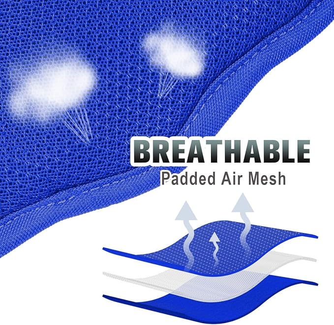 BARKBAY No Pull Dog Harness Large Reflective Dog Harness with Front Clip and Easy Control Handle for Walking Training Running with ID tag Pocket(Sapphire Blue,M)