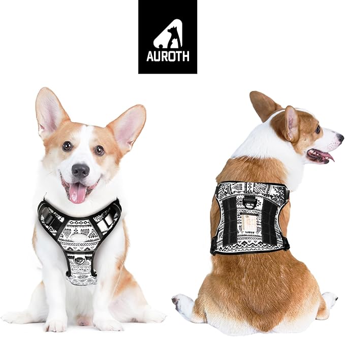 AUROTH Tactical Dog Harness for Large Dogs No Pull Adjustable Pet Harness Reflective K11 Working Training Easy Control Pet Vest Military Service Dog Harnesses