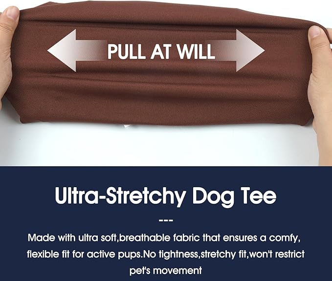 IECOii 2 Pack Large Dog T-Shirt | Non-Restrictive Fit for Running, Breathable Summer Wear - Non-stuffy Design - Keeps Pups Comfortable in Hot Weather, Coffee+DarkRed, 2XL