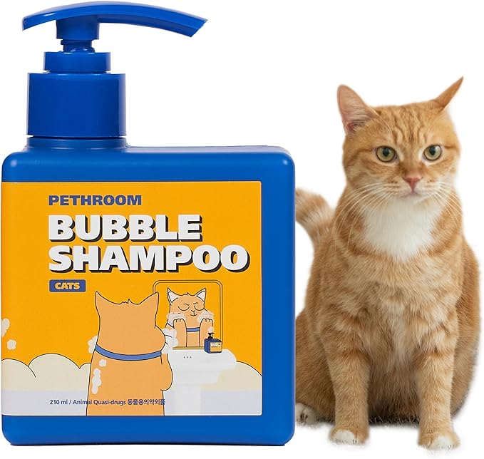 [PETHROOM] Premium Cat Silky Shampoo & Conditioning | Strengthen Skin Barrier, Hypoallergenic, Tear-Free, Fragrance-Free, Deep-Cleansing, Itch Relief, Moisturizing, Remove Odors